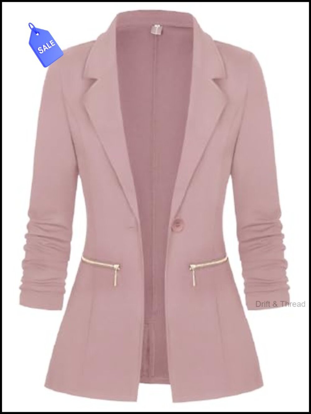 Women's Stretch Blazer Long Sleeve Work Office Suit Jacket